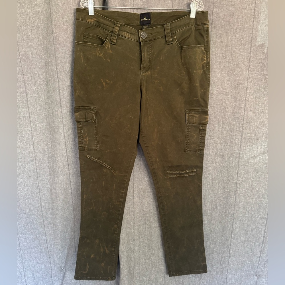 Y2K Grunge Distressed Z CAVARICCI 90’s Skater Pants Green Vintage Cargo Indie - Picture 1 of 13